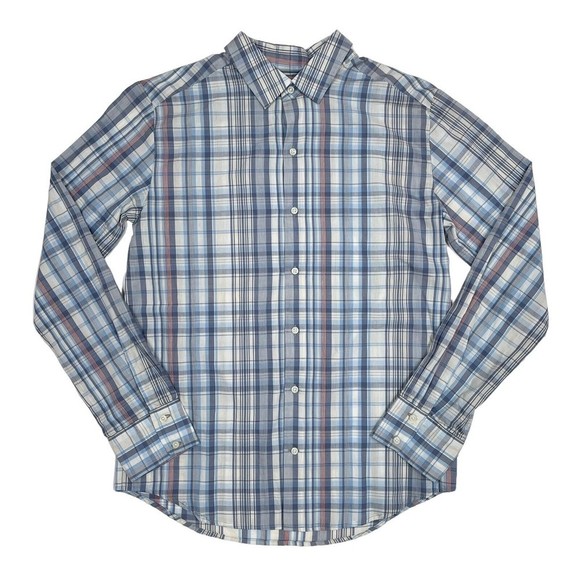 Vince Other - Vince Shirt Mens Size XL Blue White Plaid Button Front Collared Cotton Casual